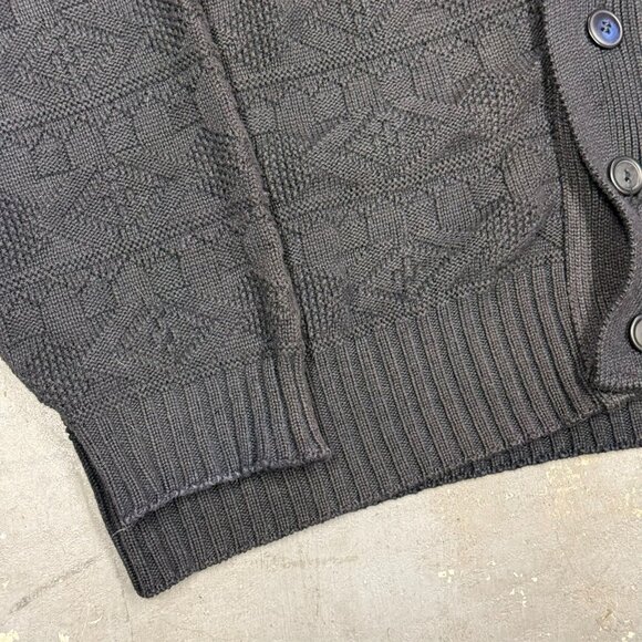 Vintage Jondel Knit Cardigan Made in USA Cotton Black XL - Picture 3 of 6